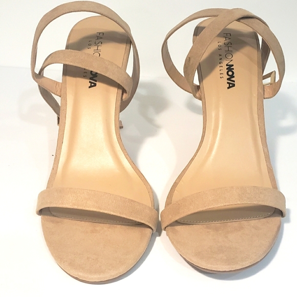 Suede Open Toe Ankle Strap Wedges - Picture 5 of 8